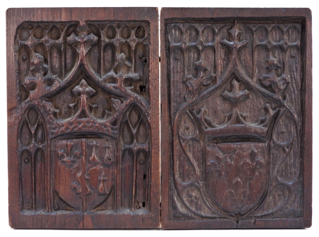 Appraisal: PR FRENCH FLEUR DE LIS CARVED WOOD PANELS France th