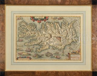 Appraisal: EARLY FRAMED MAPS OF CHINA AND ICELAND ORTELIUS Abraham -