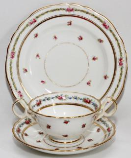 Appraisal: CAULDON PORCELAIN CREAM SOUP BOWLS PLATES CAULDON PORCELAIN CREAM SOUP