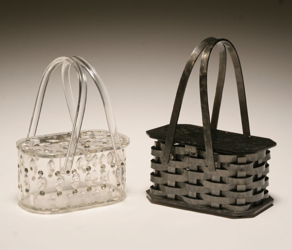 Appraisal: Two vintage lucite handbags one by Arnold of basket form