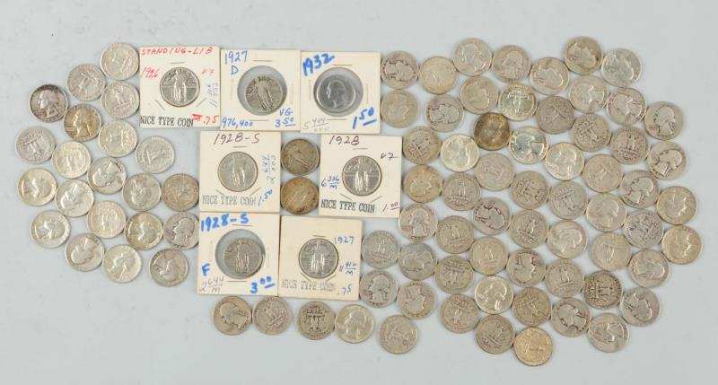 Appraisal: Washington Quarters silver Common dates Circulated Two S L quarters