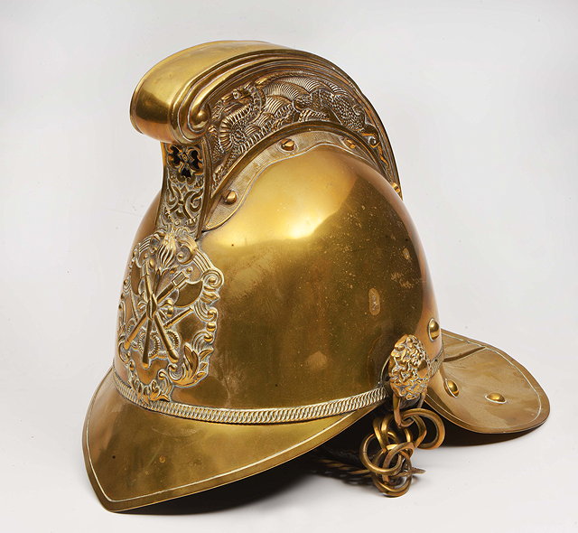 Appraisal: AN OLD BRASS FIREMAN'S HELMET by Merryweather Sons Fireman's Outfitters