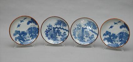 Appraisal: Group of Four Blue and White Plates