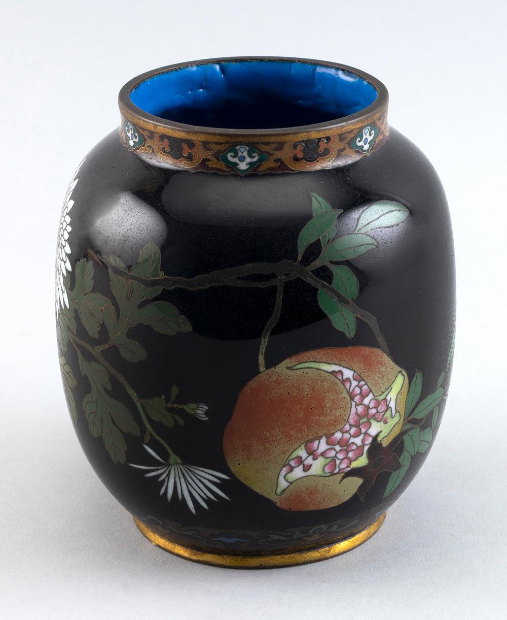 Appraisal: JAPANESE CLOISONN ENAMEL JAR MEIJI PERIOD HEIGHT JAPANESE CLOISONN ENAMEL