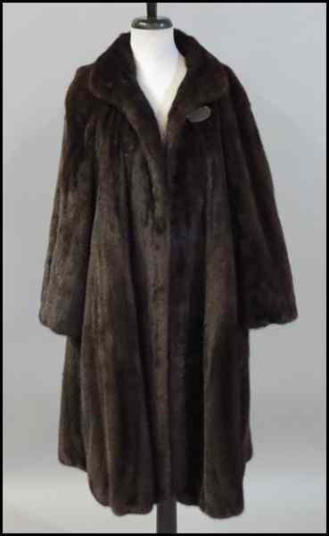 Appraisal: REVILLON LENGTH MAHOGANY MINK COAT Size large Condition No Specific