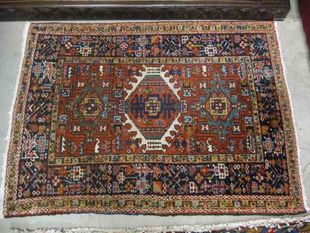 Appraisal: Hamadan Persian Handmade Rug overall fancy geometrics ' '' x