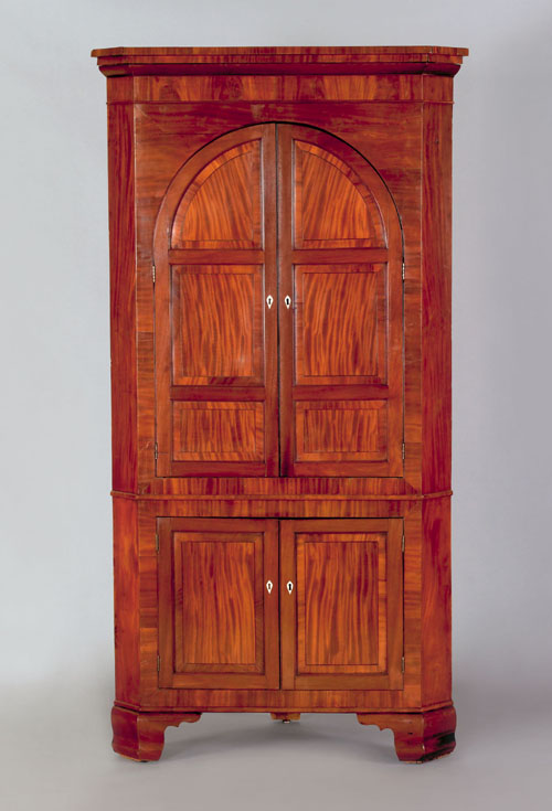 Appraisal: George III mahogany one piece cupboard late th c the