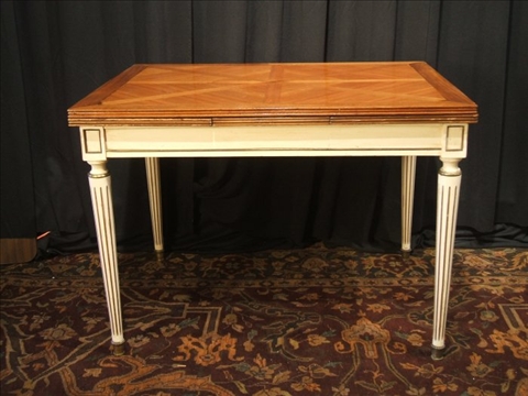 Appraisal: LOUIS XVI STYLE WALNUT DINING TABLE Early th century the