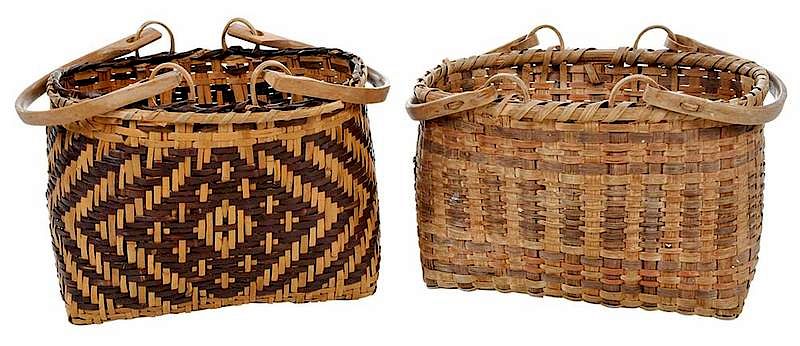 Appraisal: Two Cherokee Market Purse Baskets Qualla Boundary North Carolina single