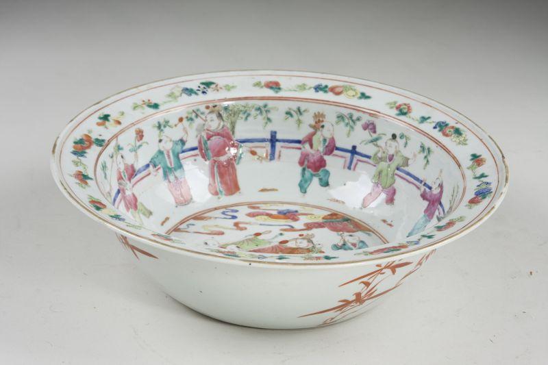 Appraisal: Unusual Chinese Export Porcelain Famille Rose Bowl th c the