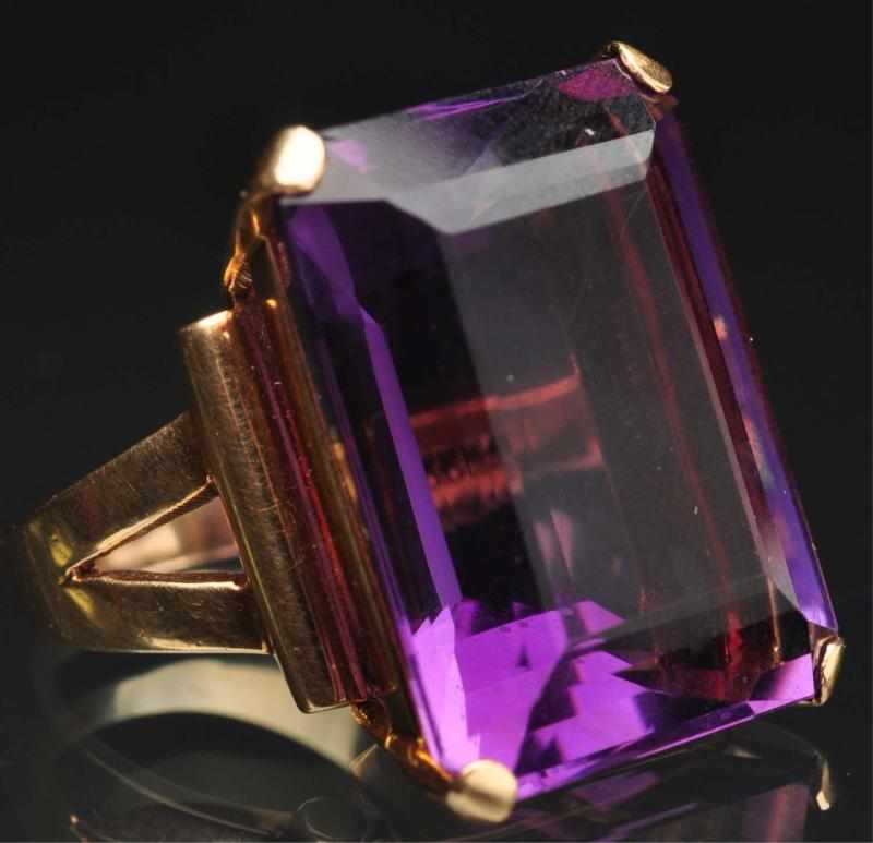 Appraisal: K Y Gold Amethyst Ring Very large stone totals carats