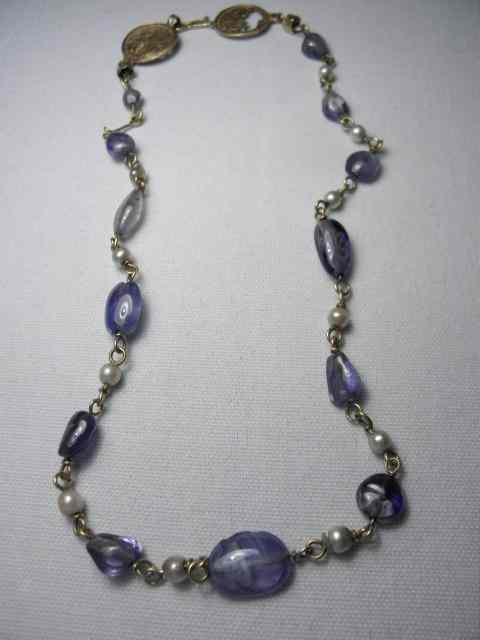 Appraisal: Ancient Egyptian gold pearl and sapphire necklace in the etruscan