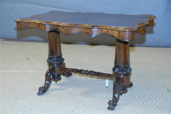 Appraisal: A FINE TH C ROSEWOOD SERPENTINE CENTER TABLE x x