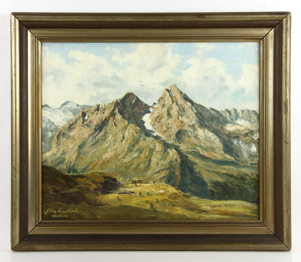 Appraisal: - European Alpine Scene O C European Alpine scene oil