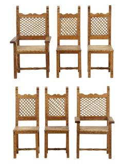 Appraisal: Rustic Renaissance Revival Style Dining Chairs American early th century