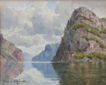 Appraisal: Frederick R Fitzgerald Continental - Mountain Lake View Watercolor on