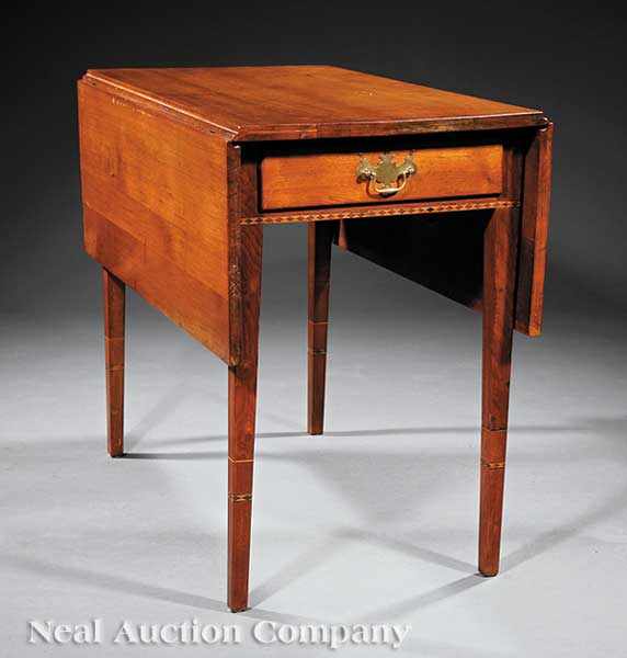 Appraisal: A George III Inlaid Walnut Pembroke Table early th c