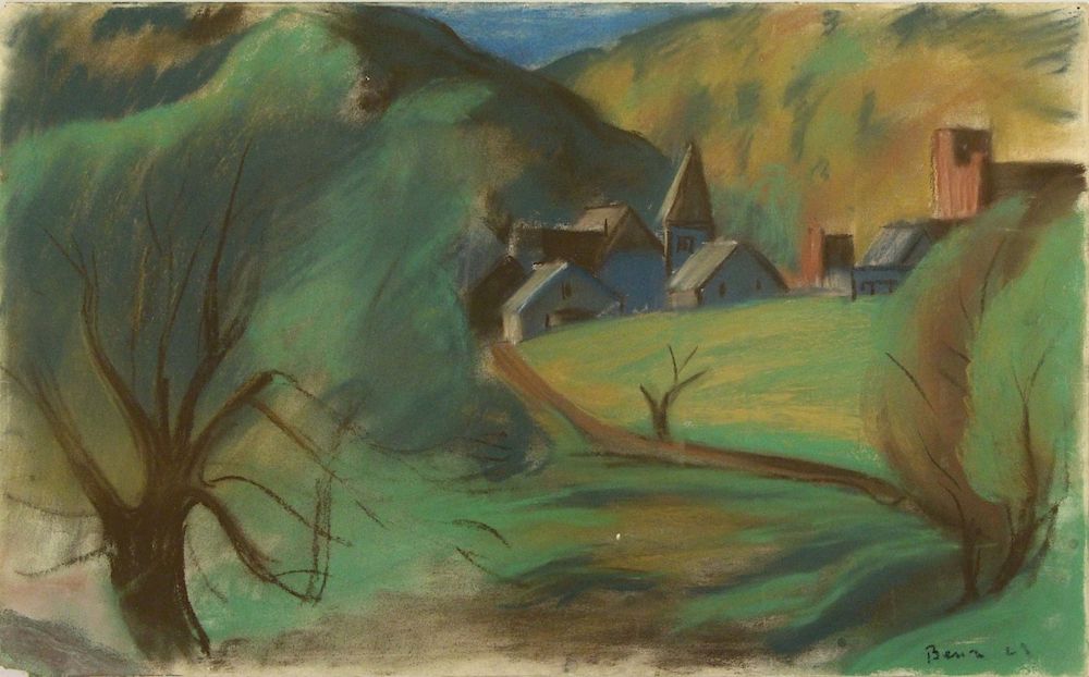 Appraisal: BENN Ben Pastel on Paper Landscape Signed and dated lower