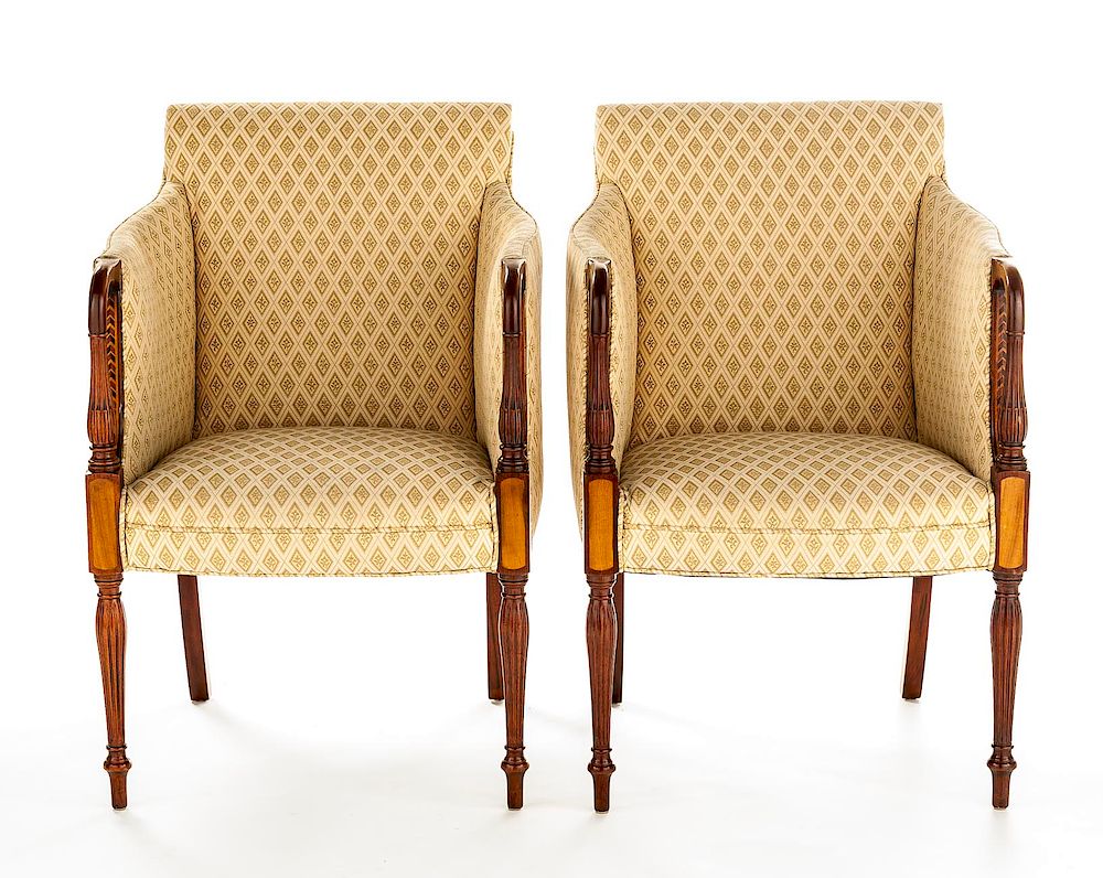 Appraisal: Pair Baker Federal Revival Armchairs DESCRIPTION A pair of matching