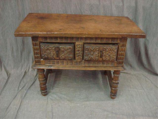 Appraisal: Italian th Cent Highly Carved Drawer Table From a Purchase