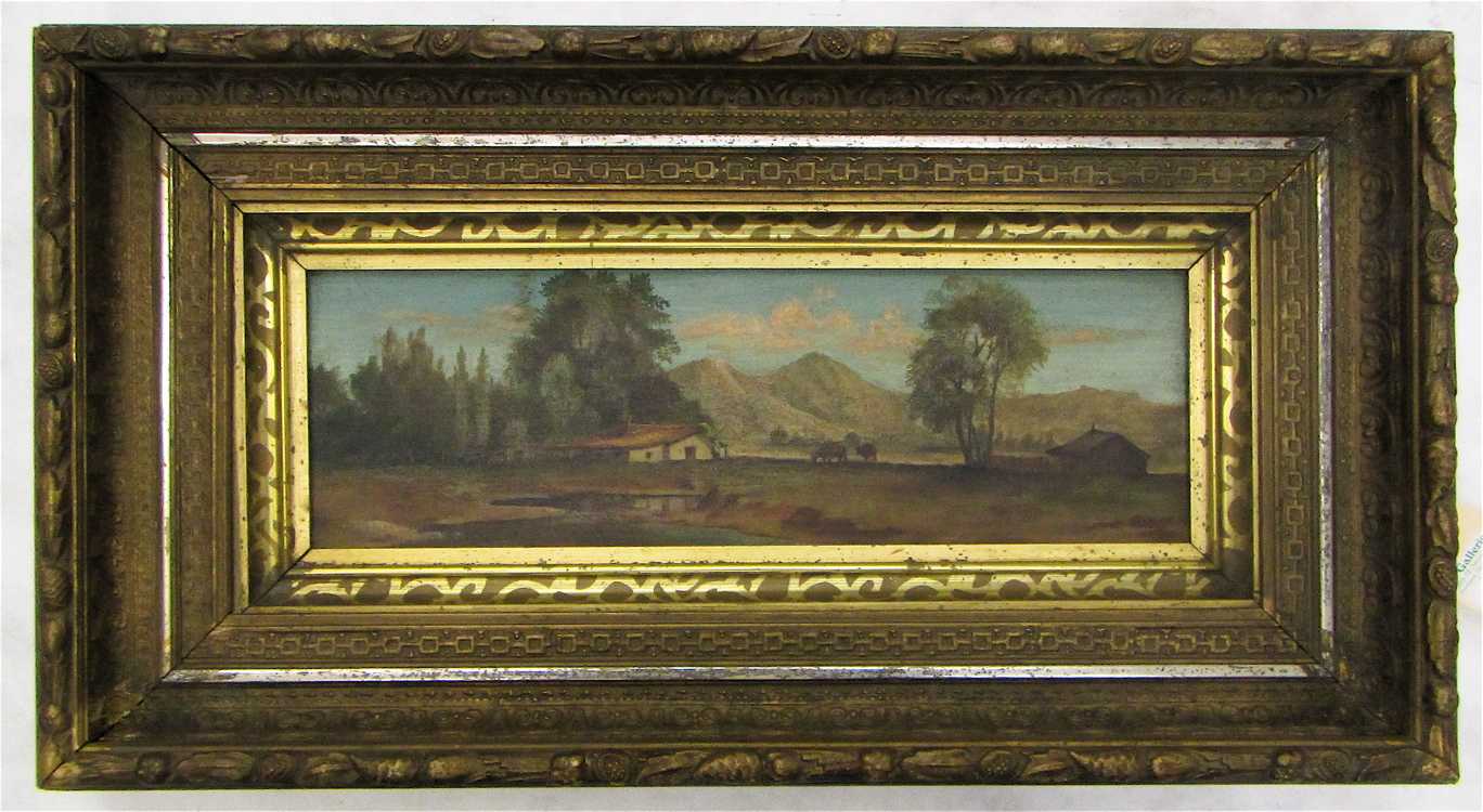 Appraisal: THE HOMESTEAD OIL ON BOARD lat th century Ranch house