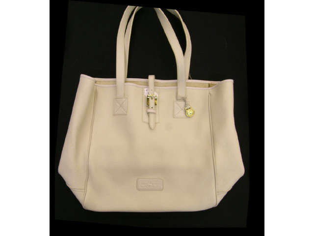 Appraisal: Ivory leather Dooney and Bourke messenger bag with buckle closure