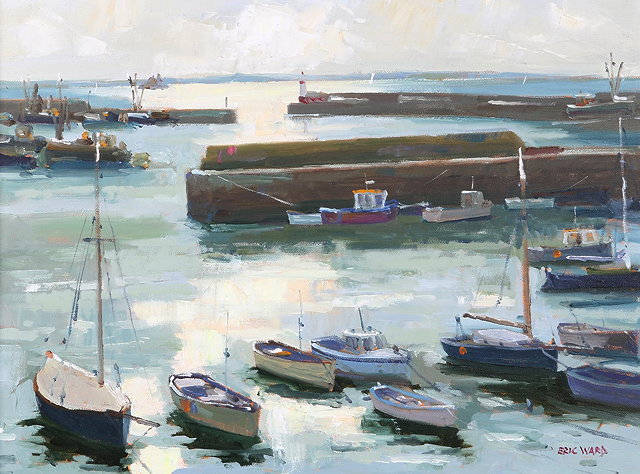 Appraisal: ERIC WARD b 'The Old Harbour at Newlyn' signed oils