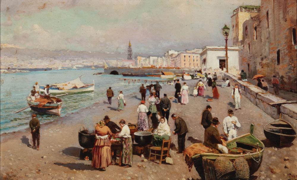 Appraisal: Attilio Pratella Italian - On the Shore oil on panel