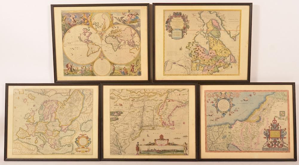 Appraisal: Copies of Early Maps by Penn Prints New York Five