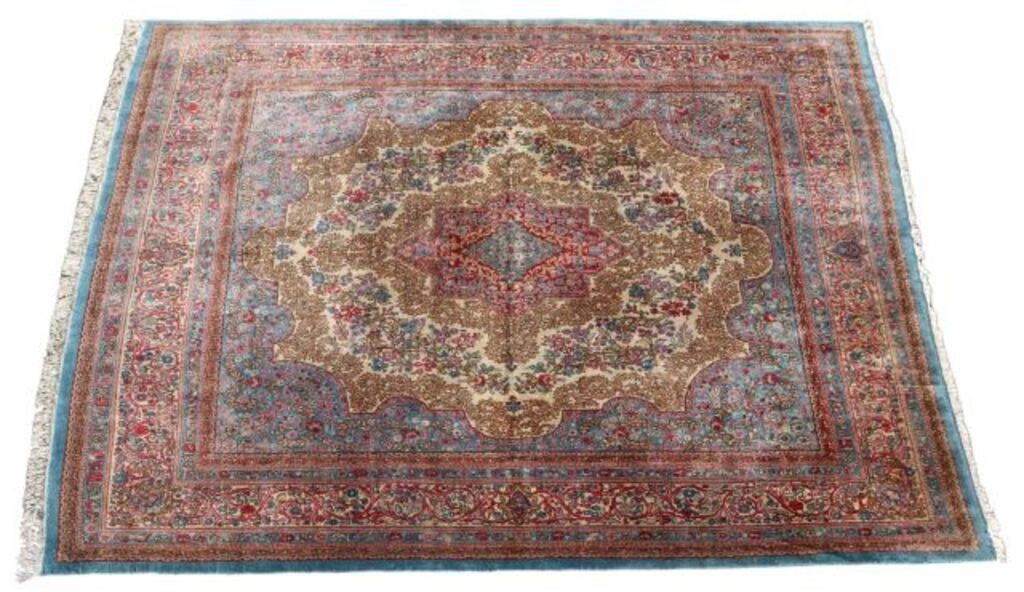 Appraisal: Hand-tied Persian Kerman rug approx ' l ' w