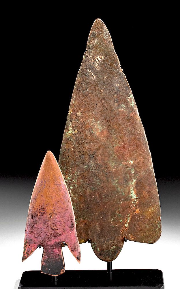 Appraisal: Lot of Rare Inca Copper Spear Tips Pre-Columbian central highlands