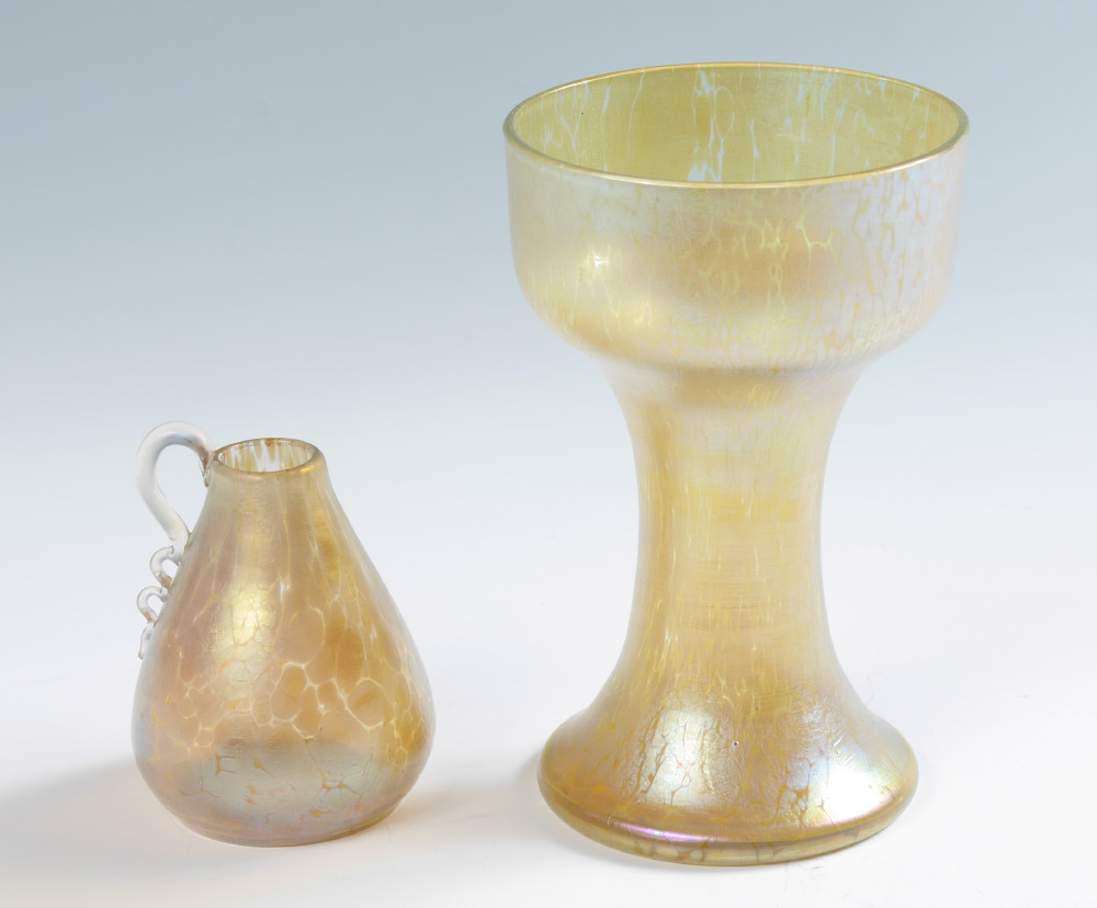 Appraisal: PIECE LOETZ CANDIA PAPILLON CHALICE CREAMER piece total to include