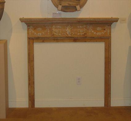 Appraisal: ENGLISH PINE AND GESSO CHIMNEYPIECE x x in the opening