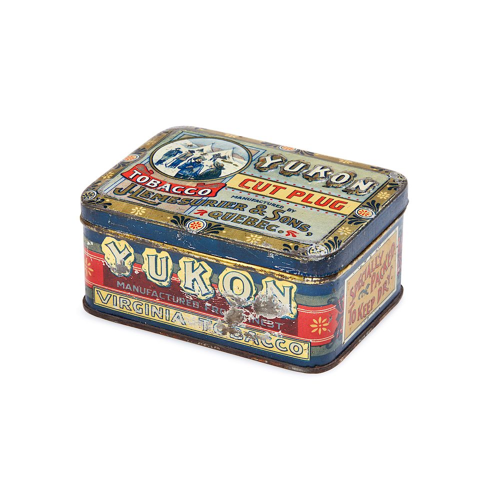 Appraisal: Yukon Tobacco Tin Yukon 'Cut Plug' Tobacco tin manufactured by