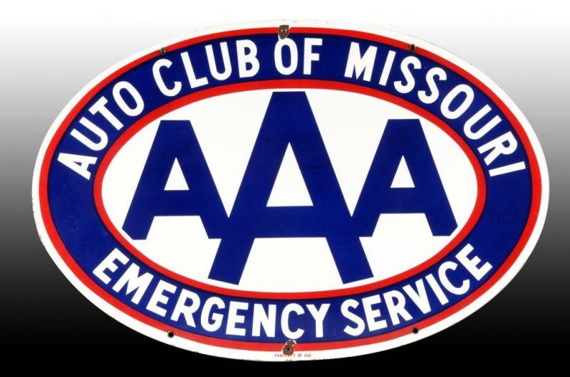 Appraisal: Porcelain AAA Sign from Missouri Description Circa s to s