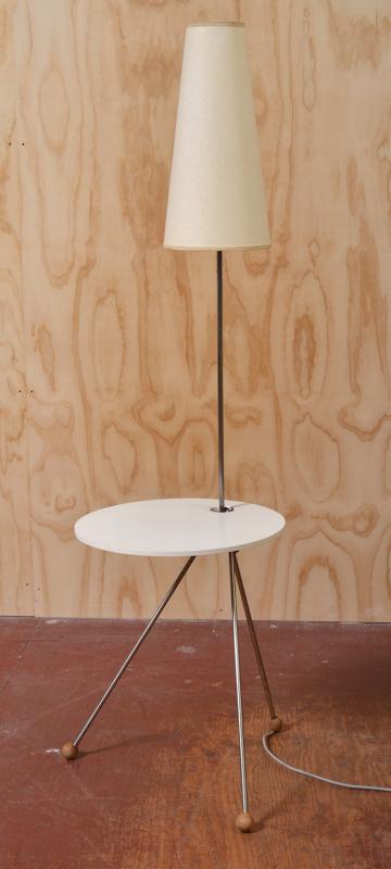 Appraisal: TRIPOD BASED STANDARD LAMP WITH CIRCULAR TABLE FEATURE