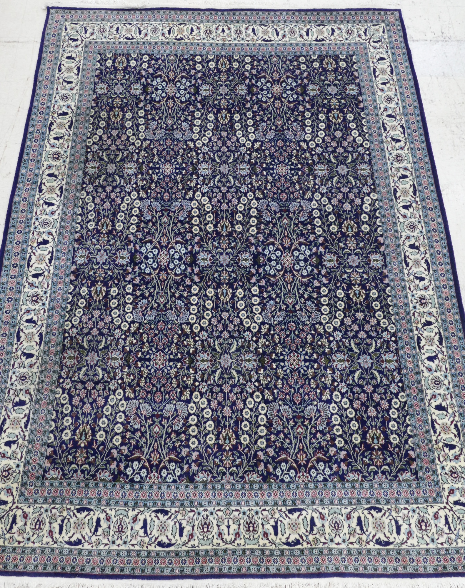 Appraisal: Fine Turkish Hereke Oriental Rug ' ''x ' Cobalt blue