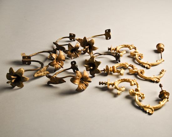 Appraisal: A Lot of Gilt Cast Brass three pairs of lily