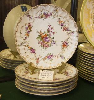 Appraisal: China Set of Handprinted Dessert Plates