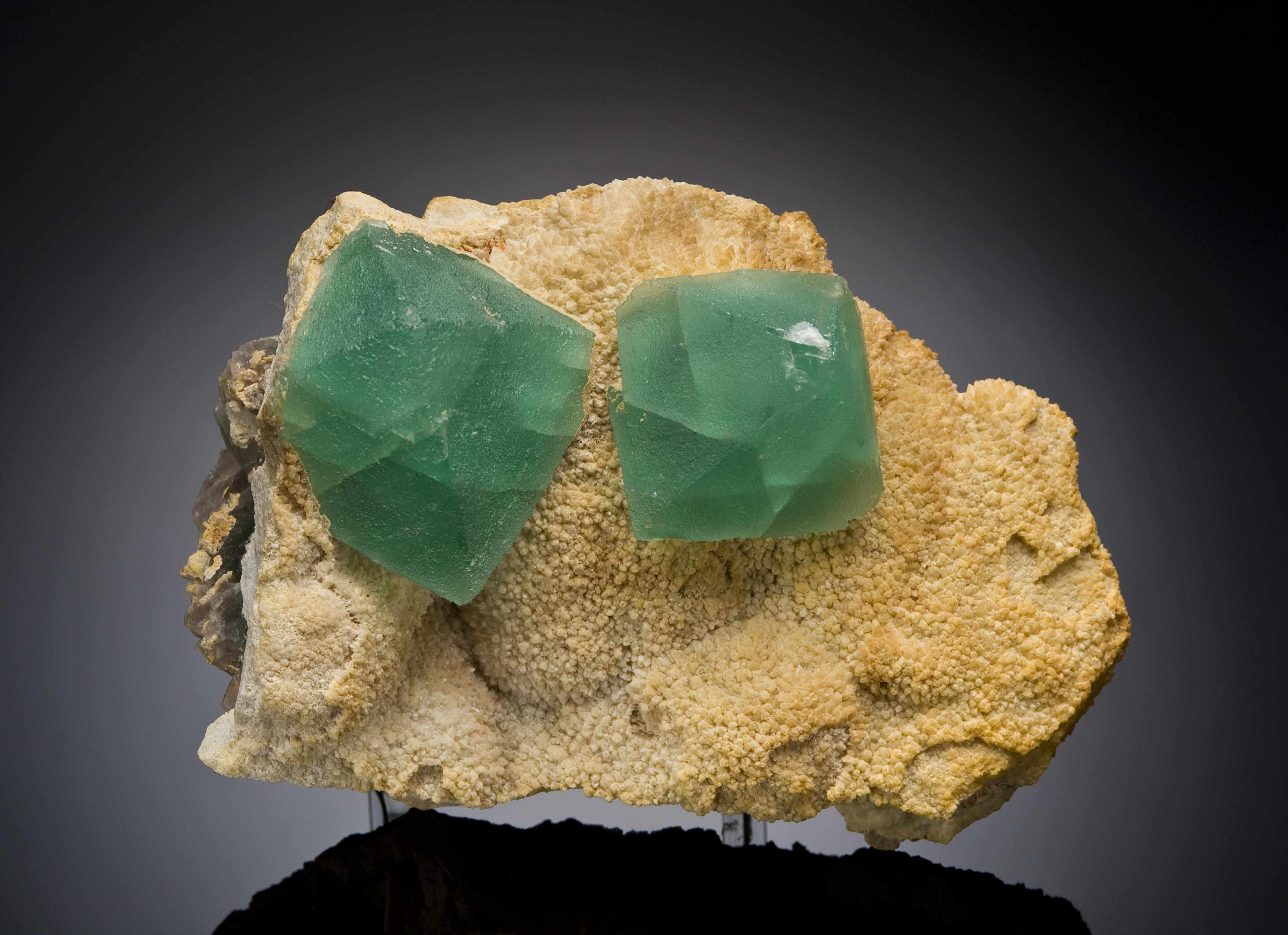 Appraisal: Green Fluorite on Matrix China An aesthetic cabinet-sized specimen having