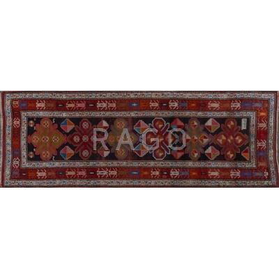 Appraisal: CAUCASIAN SHIRVAN Hand-tied wool runner th c Signed x Condition