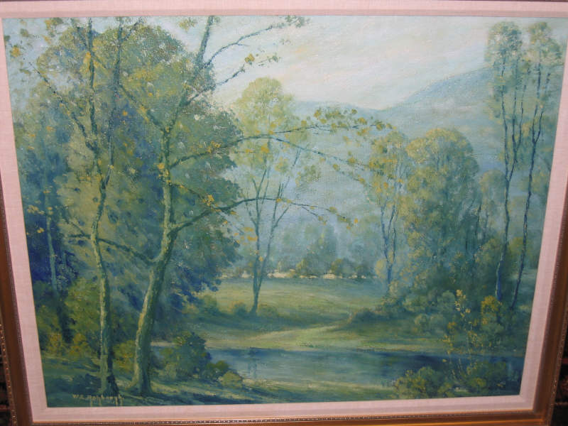 Appraisal: WILLIAM E ASHBAUGH AMERICAN B Impressionistic wooded landscape with clearing