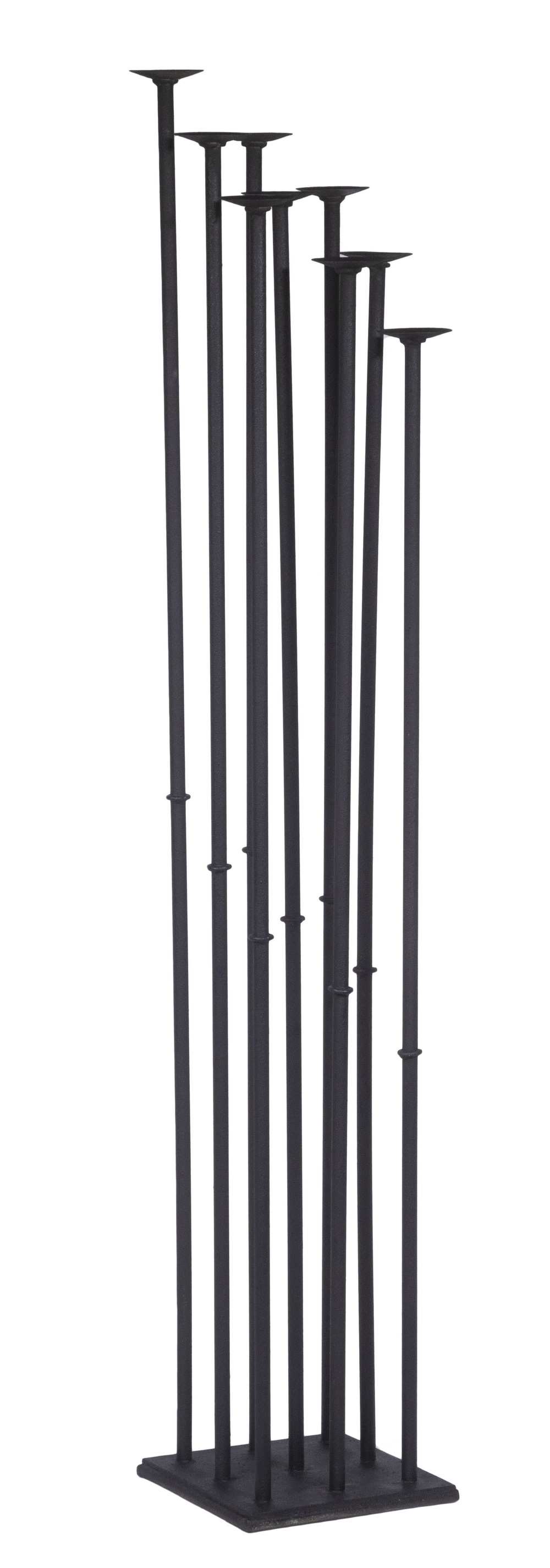 Appraisal: WROUGHT IRON CANDLE TORCHIERE Modernist Design -Light Floor Standing Candle