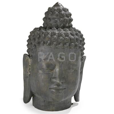 Appraisal: THAI BRONZE BUDDHA HEAD Monumental size th c x x