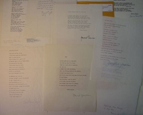 Appraisal: WRITERS--MODERN POETS Group of Typed Quotations Signed or Signed and