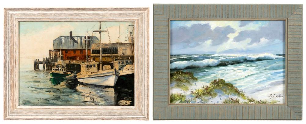 Appraisal: RUTH AND M C WAITE MASSACHUSETTS TH CENTURY SEASCAPE AND