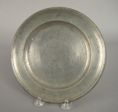 Appraisal: Connecticut pewter plate early th c bearing the touch of