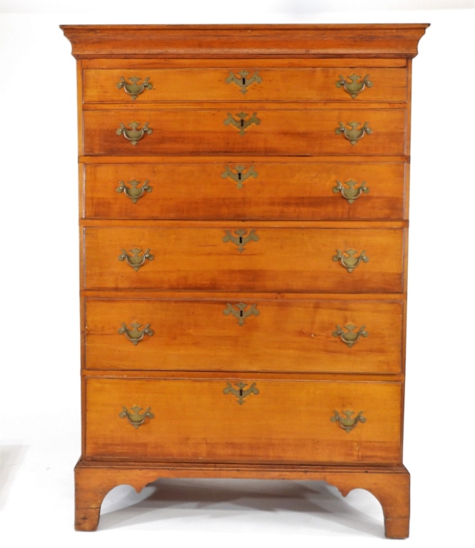 Appraisal: AMERICAN NEW ENGLAND CHIPPENDALE GRADUATED CHEST United States nd half