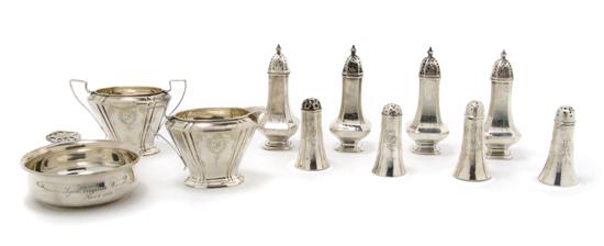 Appraisal: A Group of American Sterling Silver Table Articles Width of