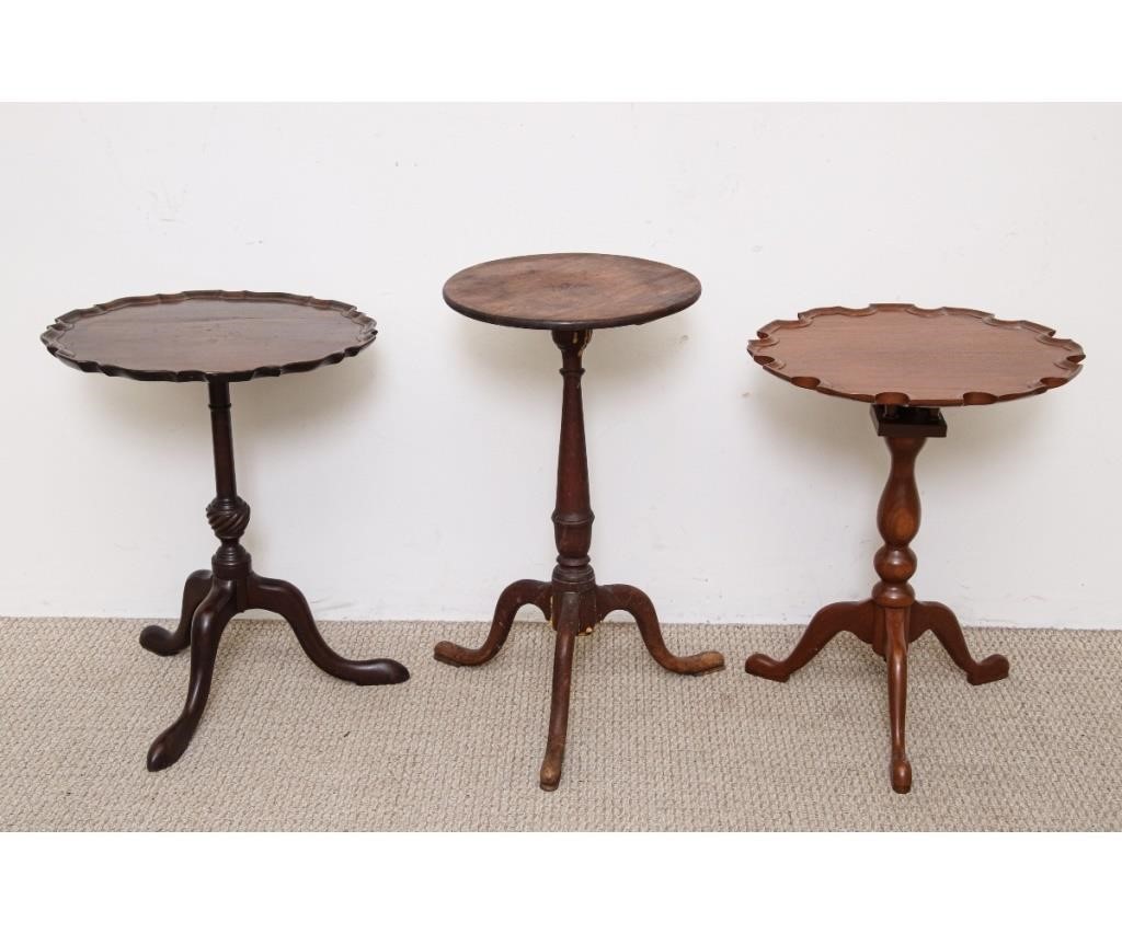 Appraisal: Early American walnut candlestand th c together with a Georgian